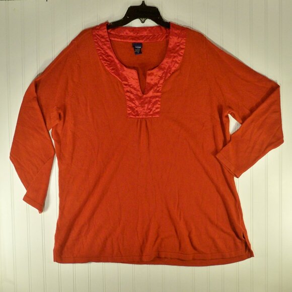 Basic Editions, Red Long Sleeve *Shirt, 1X - Picture 2 of 7